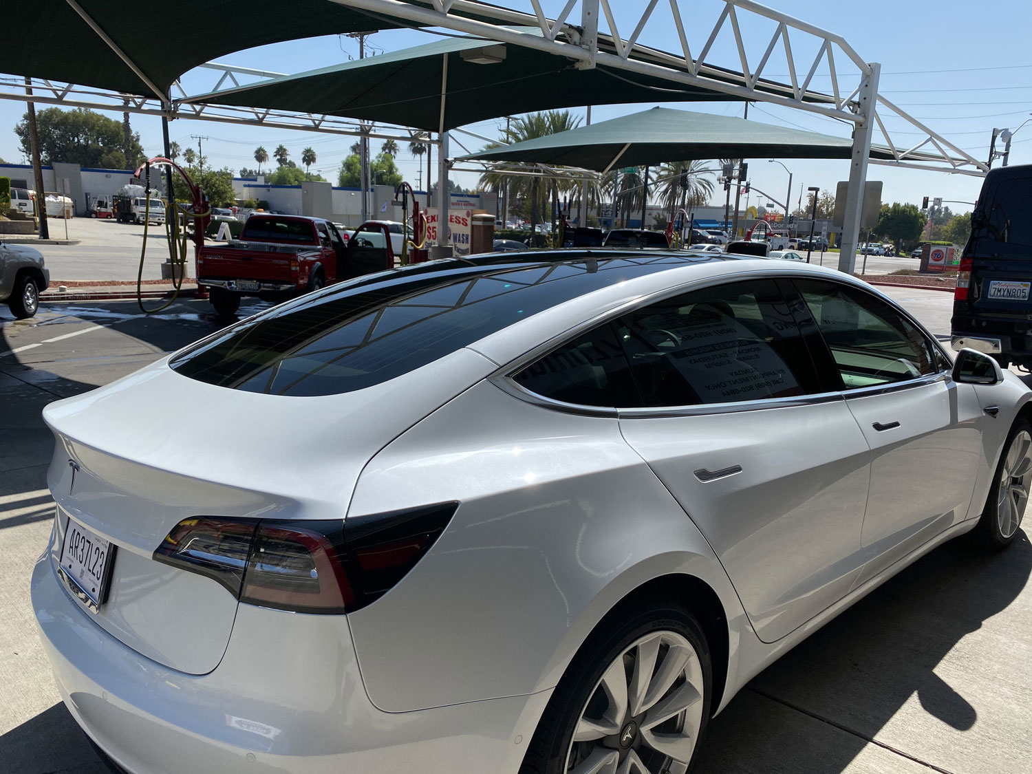 Tesla with Windows Tinted