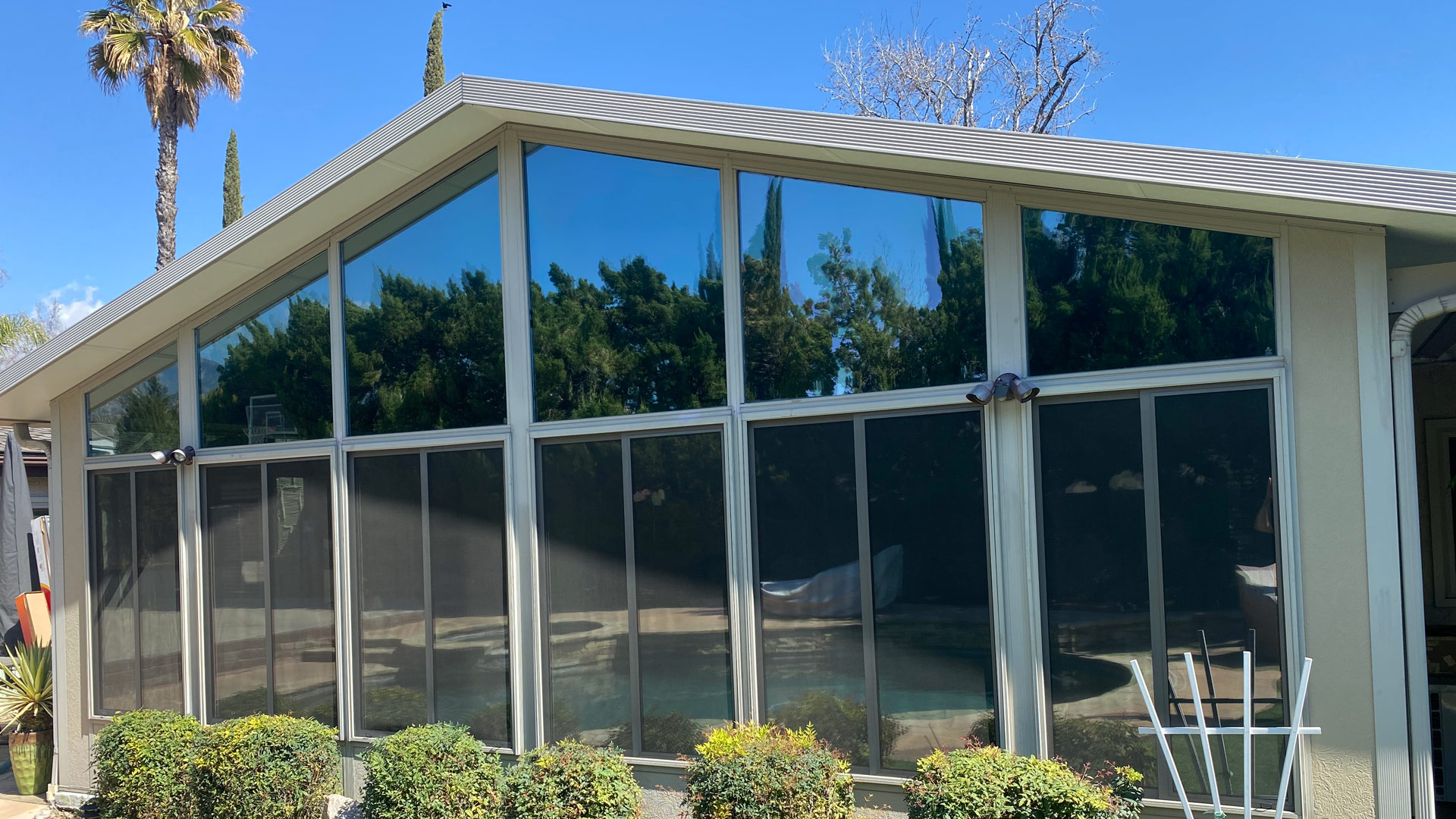 Residential home with tinted windows